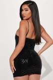 Hip skirt, bra, suspender, sequin, sexy figure dress
