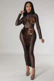 Fashion one-step dress nightclub sequin sexy perspective fashion banquet evening dress dress
