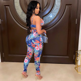 Fashion sexy small sling high waist trousers two-piece suit
