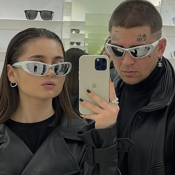 Fashion cool futuristic net red sunglasses, lovers' punk hip-hop sunglasses, new sports glasses