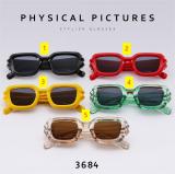 Fashionable sunglasses Individualized groove leg square small frame glasses Men and women cool driving sunglasses