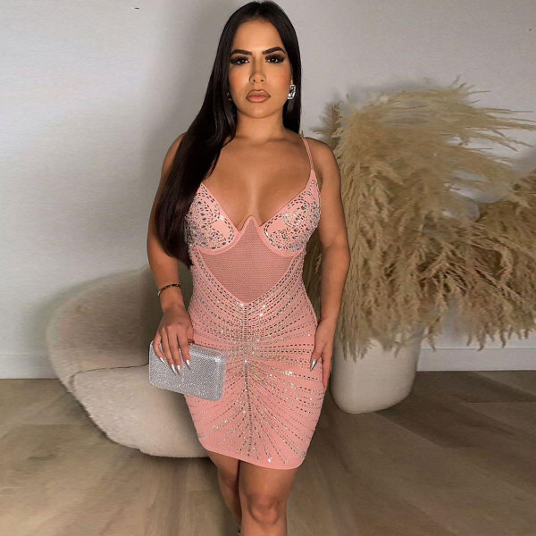 Sexy hot diamond sling dress nightwear