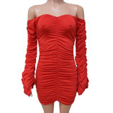Solid pleated skirt