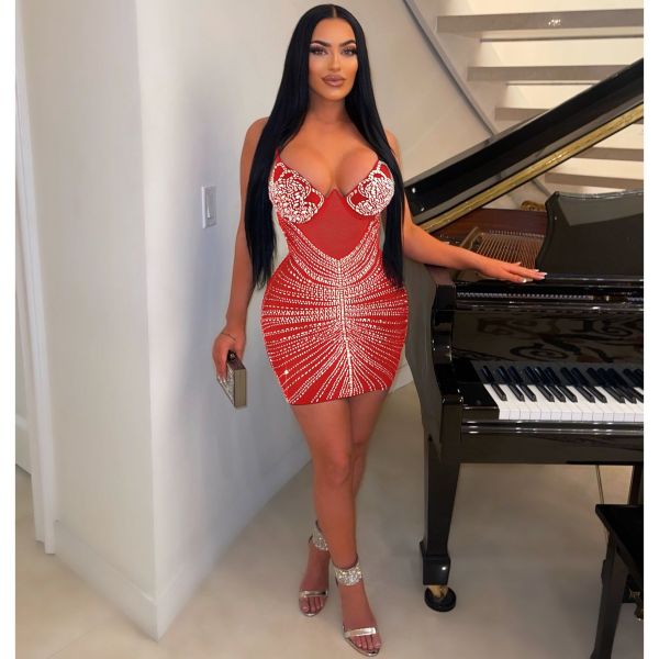 Sexy hot diamond sling dress nightwear