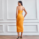 Sexy bra and buttock skirt Solid color dress Beach skirt