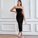 Sexy bra and buttock skirt Solid color dress Beach skirt
