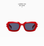 Fashionable sunglasses Individualized groove leg square small frame glasses Men and women cool driving sunglasses