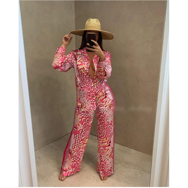 Women's shirt retro printing fashion casual suit four colors
