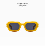 Fashionable sunglasses Individualized groove leg square small frame glasses Men and women cool driving sunglasses