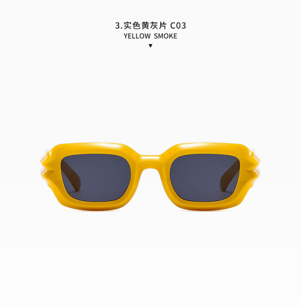 Fashionable sunglasses Individualized groove leg square small frame glasses Men and women cool driving sunglasses