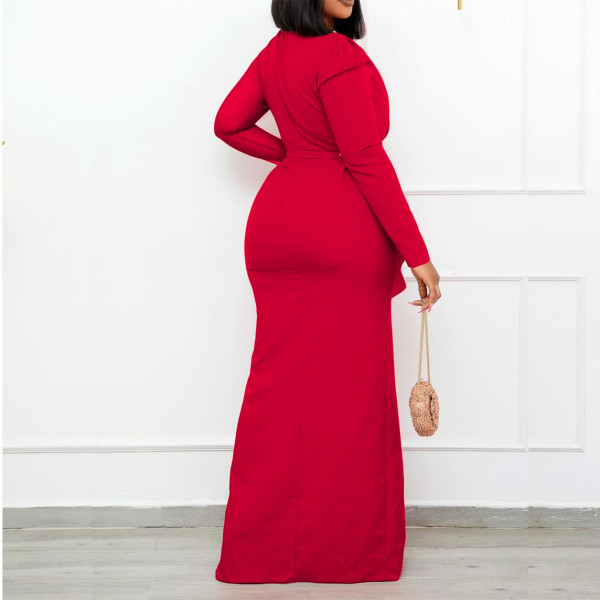 Large women's mesh patchwork dress long dress