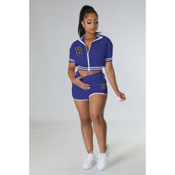 Embroidered bomber casual jacket set