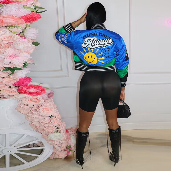 Positioning printing fashion women's baseball jacket