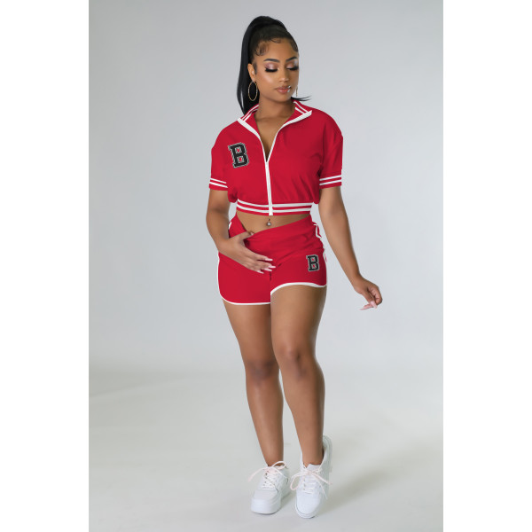 Embroidered bomber casual jacket set