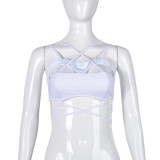 Cut-out navel revealing personality sexy hot girl bra top