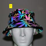 Seven-color pattern reflective fisherman hat Men's and women's outdoor leisure sunscreen hat Colorful luminous sunshade hat