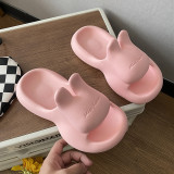 EVA rabbit slippers, cute female, wearing beach holiday slippers