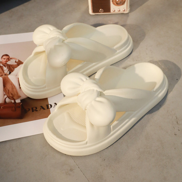 EVA bowknot sandals for women's indoor use in summer, anti-skid thick soles for lovely slippers for women to wear outside the bathroom in summer
