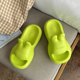 EVA rabbit slippers, cute female, wearing beach holiday slippers