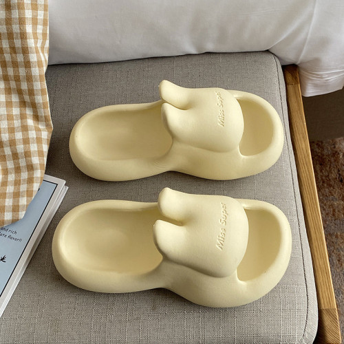 EVA rabbit slippers, cute female, wearing beach holiday slippers