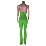 Sexy pullover backless solid color jumpsuit