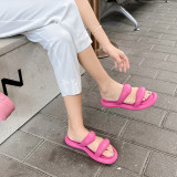 Tread on shit feeling slippers, wear a pair of flat soft bottom trend EVA sandals outside the bread
