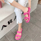 Tread on shit feeling slippers, wear a pair of flat soft bottom trend EVA sandals outside the bread