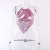 Sexy neck hanging, large open back, slim fit, versatile hot girl vest