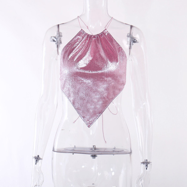 Sexy neck hanging, large open back, slim fit, versatile hot girl vest