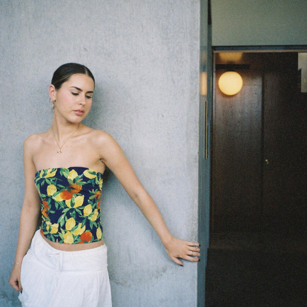 Floral print bra with open back sexy small tank top T-shirt