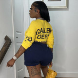 Letter print round neck long-sleeved T-shirt bottom