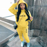 Plush thickened hooded sweater trousers casual sports suit