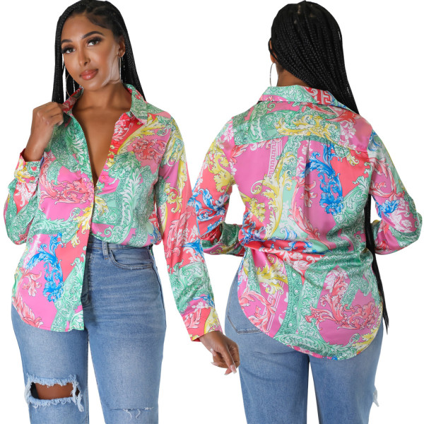 Sexy fashion digital printing multicolor women's shirt skirt