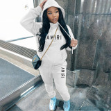 Plush thickened hooded sweater trousers casual sports suit