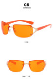 Frameless sunglasses square mesh red personalized diamond sunglasses