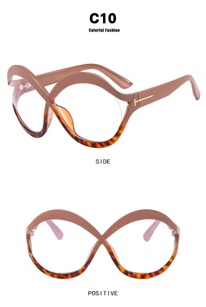 Sunglasses Round large frame crossed sunglasses Photography concave sunglasses