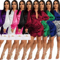 Casual fashion shirt solid color women's dress Casual fashion shirt solid color women's dress