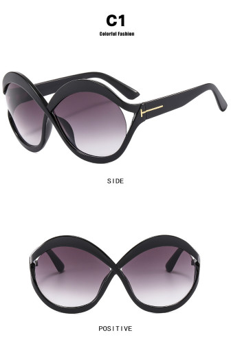 Sunglasses Round large frame crossed sunglasses Photography concave sunglasses