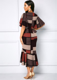 Sexy and fashionable digital printing short-sleeved women's dress