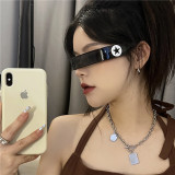 Star five-pointed star conjoined narrow frame sunglasses bar jump sunglasses