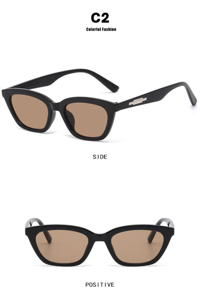 Cat's eye sunglasses, sunglasses, red street photo, anti-ultraviolet sunglasses