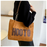 Single-shoulder canvas bag Large capacity commuting tote bag