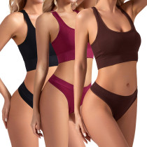 Gather bra female underwear fixed shoulder strap sports beauty vest bra thong suit Gather bra female underwear fixed shoulder strap sports beauty vest bra thong suit