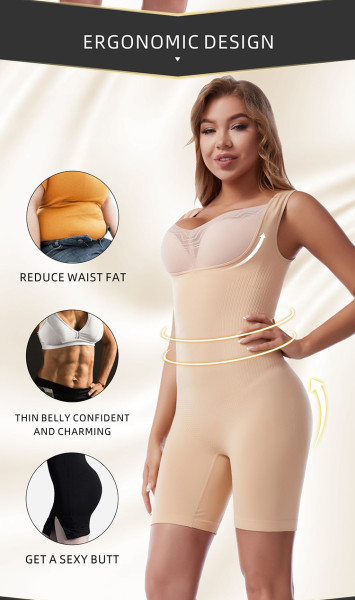 One-piece vest with waistband and buttocks