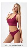 Gather bra female underwear fixed shoulder strap sports beauty vest bra thong suit