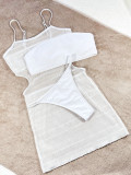 Three-piece swimsuit Bikini women's split solid color swimsuit