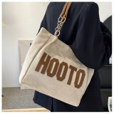 Single-shoulder canvas bag Large capacity commuting tote bag