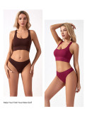 Gather bra female underwear fixed shoulder strap sports beauty vest bra thong suit