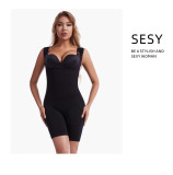 One-piece vest with waistband and buttocks