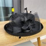 Mesh flower fashion hat Women's British retro rolled-up top hat Outdoor versatile sunshade and sunscreen hat